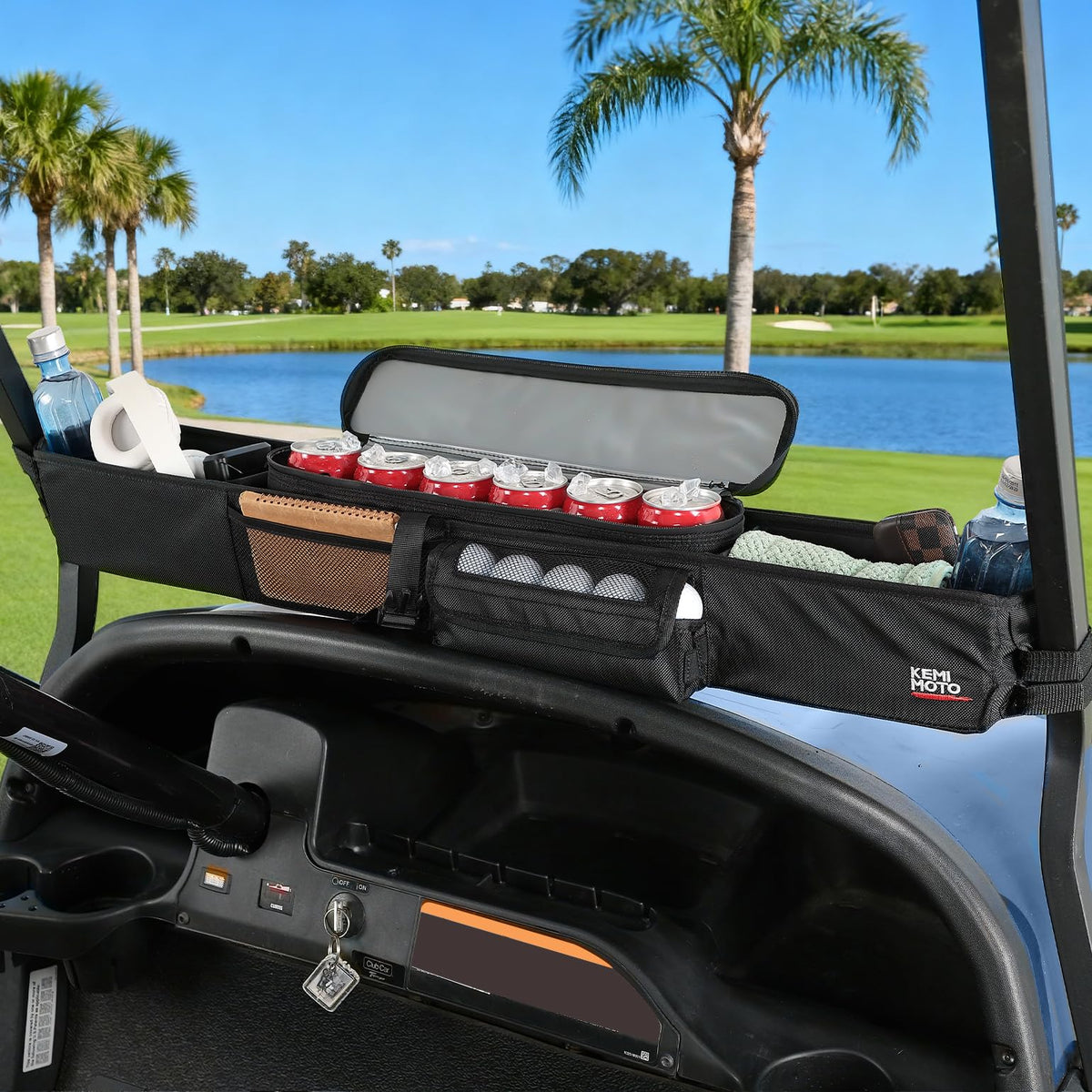 KEMIMOTO front storage basket full view showing organized compartments and easy access