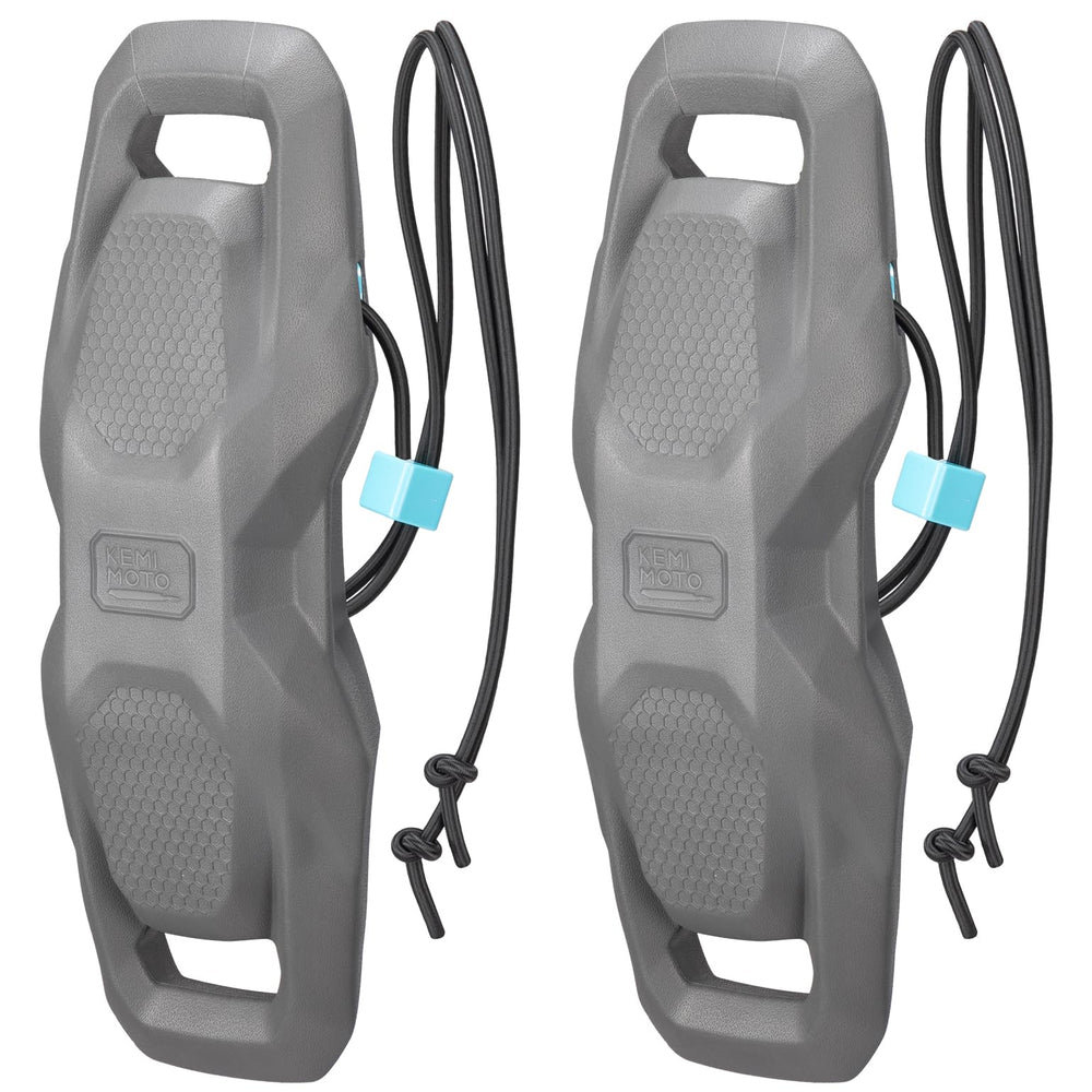 KEMIMOTO front view of both gray fenders showing full coverage and protection