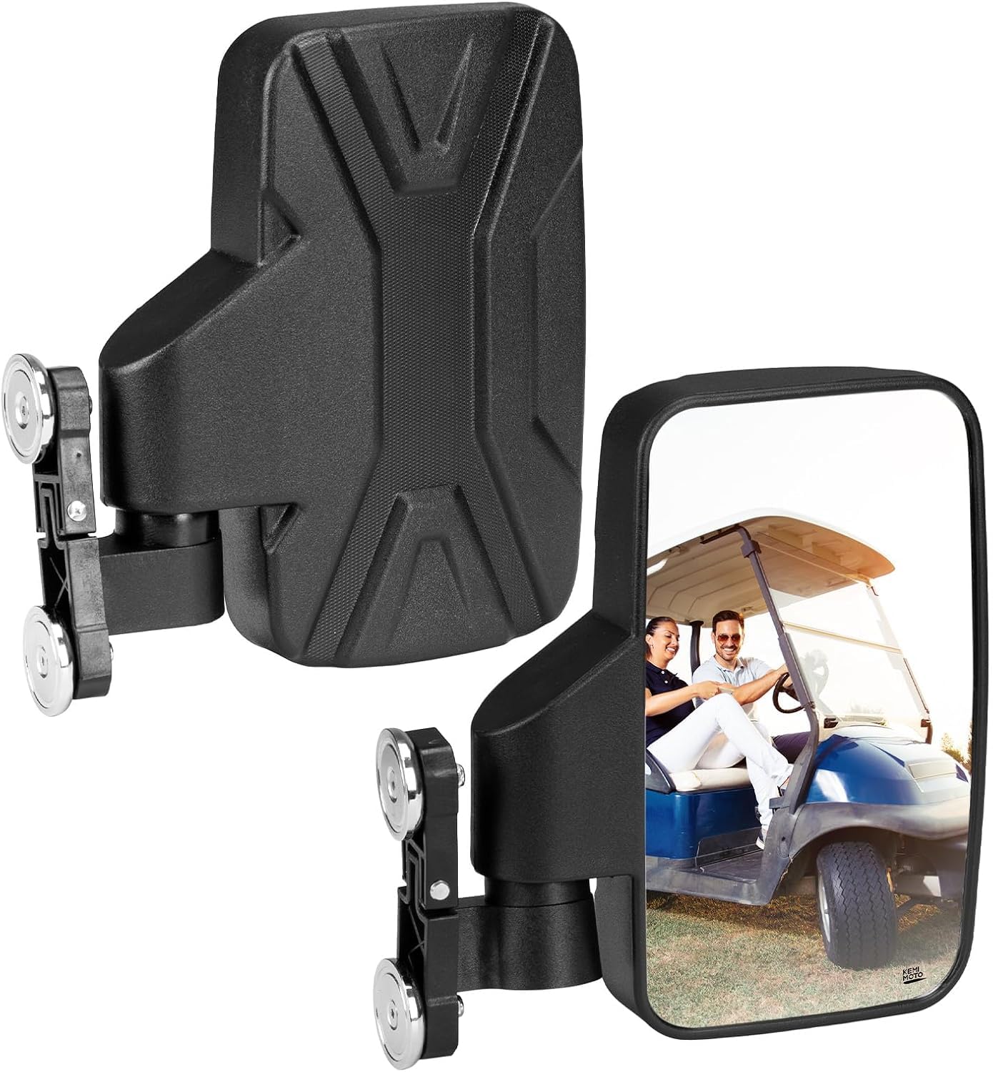 KEMIMOTO front mirror view showing wide field of vision and improved safety