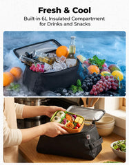 KEMIMOTO removable insulated 6L pouch closeup keeping food cool on short trips