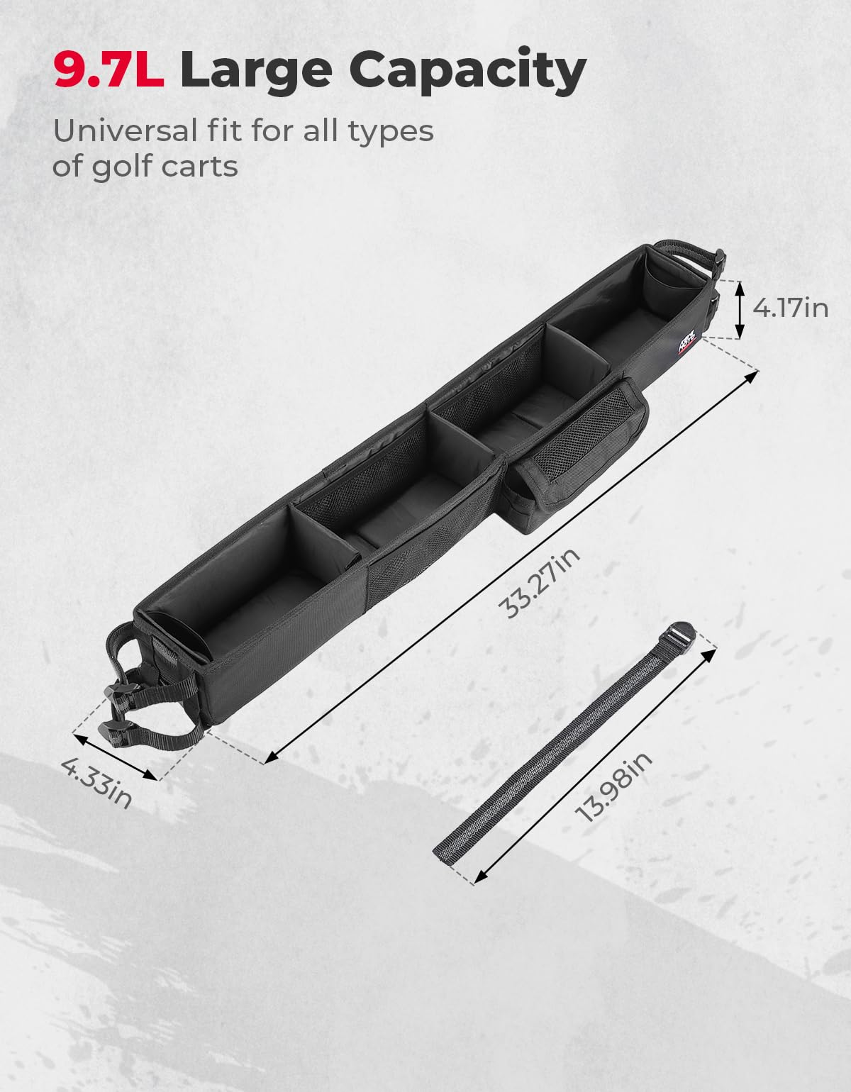 KEMIMOTO internal PP plates keeping the organizer rigid and shape-stable