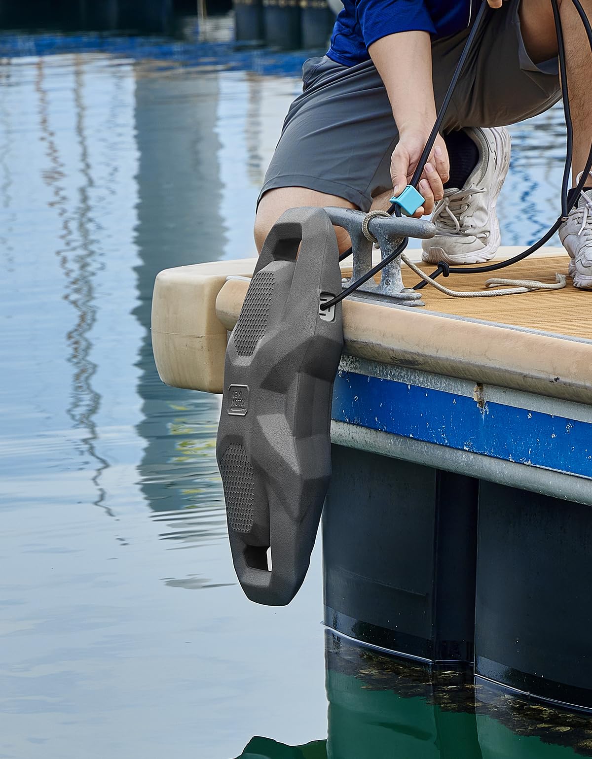 KEMIMOTO on a dock in use providing easy-to-install everyday protection