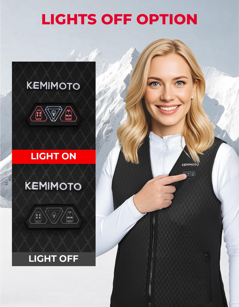 KEMIMOTO woman wearing vest outdoors walking dog for warmth during activities benefit