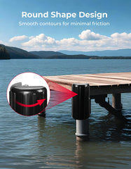 KEMIMOTO mounted on dock corner illustrating secure attachment and impact protection