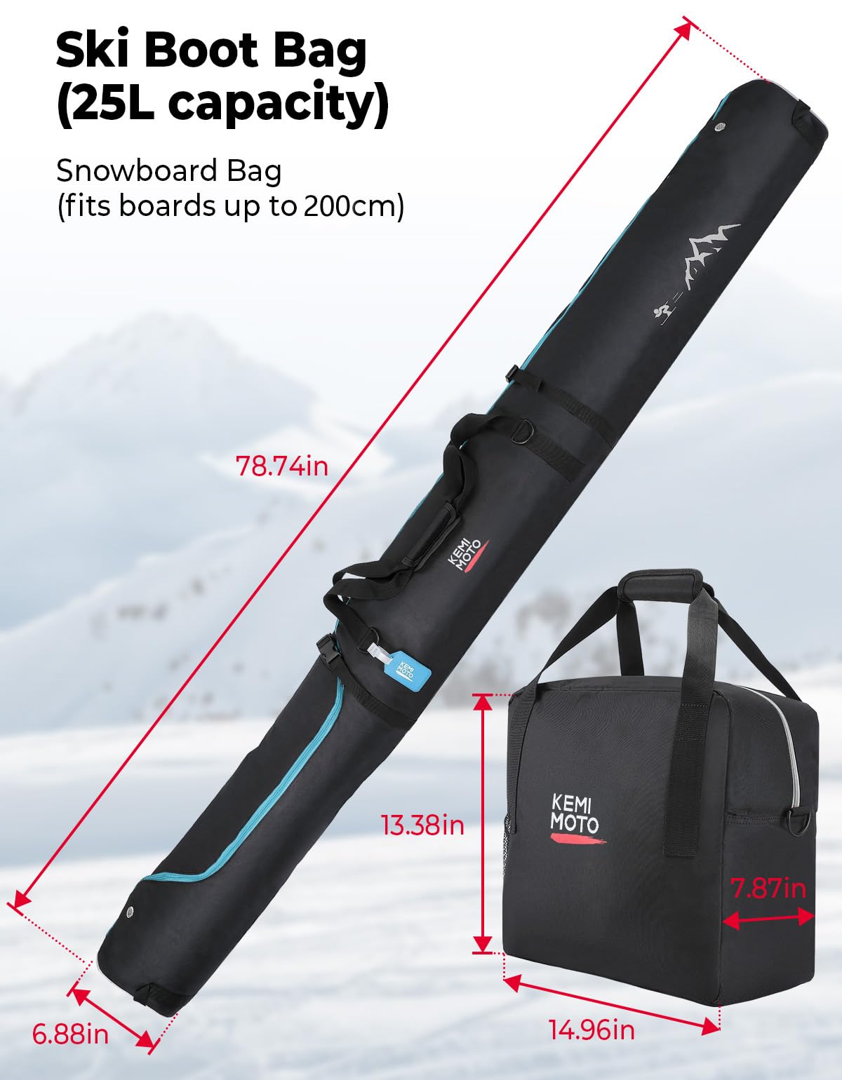 KEMIMOTO padded interior close-up showing strap that secures skis and reduces movement