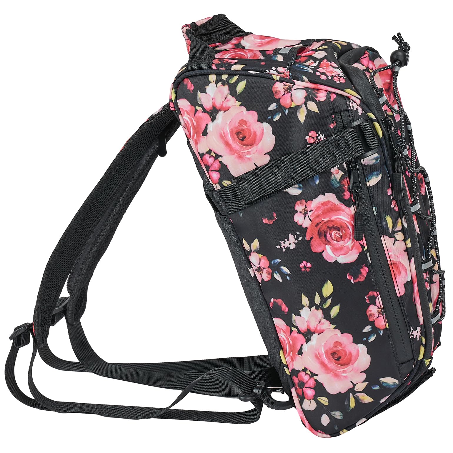 KEMIMOTO front view of pink rack bag showing capacity and style benefit visibility