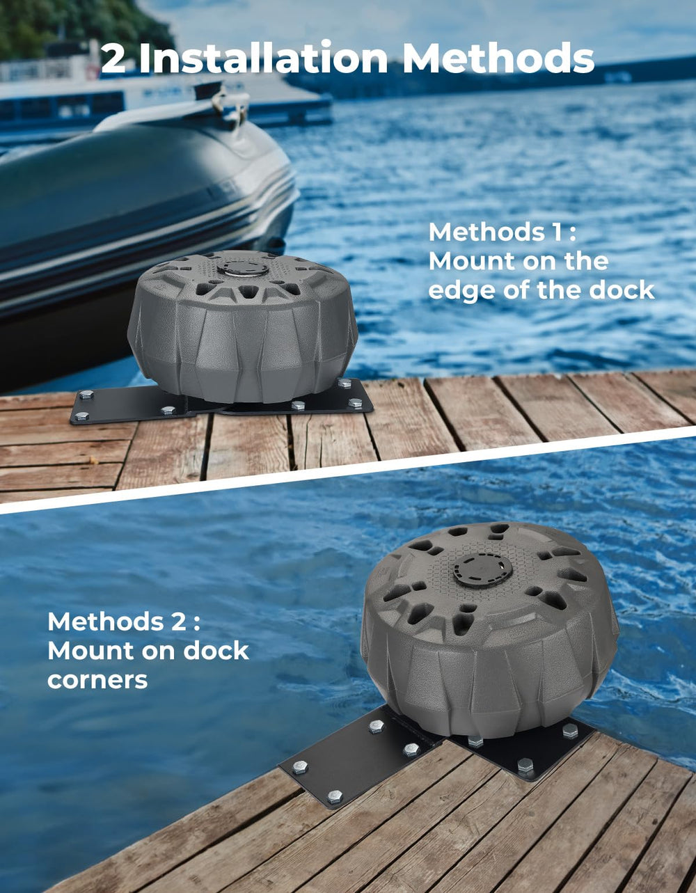 KEMIMOTO removable base detail showing 270-degree rotation for flexible mounting