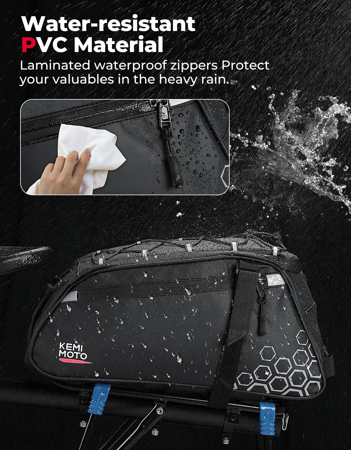 KEMIMOTO hidden under-pocket storing chest strap for tidy carry
