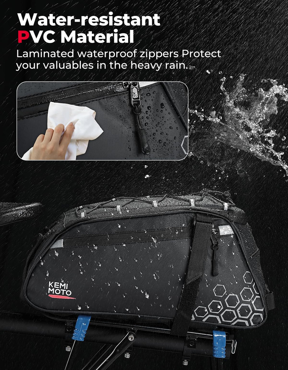 KEMIMOTO hidden under-pocket storing chest strap for tidy carry