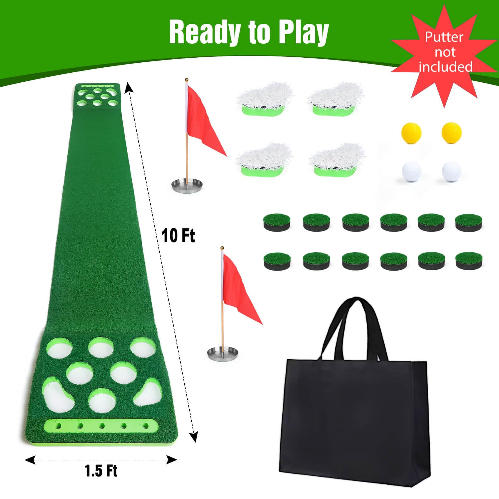 KEMLDIVS in-use backyard play with friends for portable putting fun