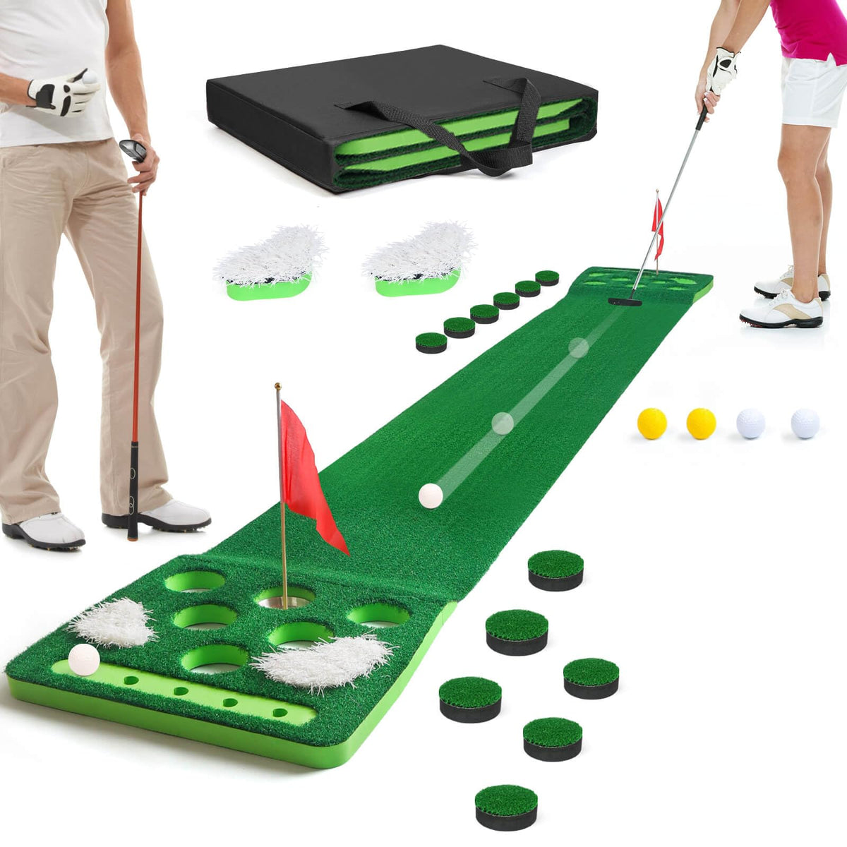 KEMLDIVS putting mat front view shows full layout and targets for practice