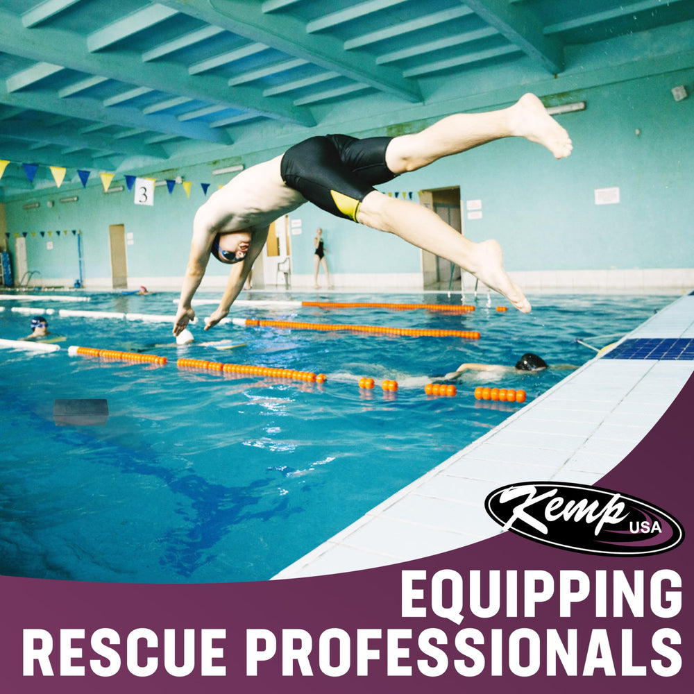 Kemp USA diving brick detail of molded weight marking and durable construction for facility use