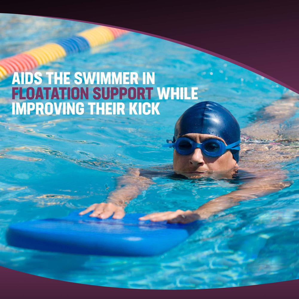 Kemp USA kickboard in use during swim training for improved kicking