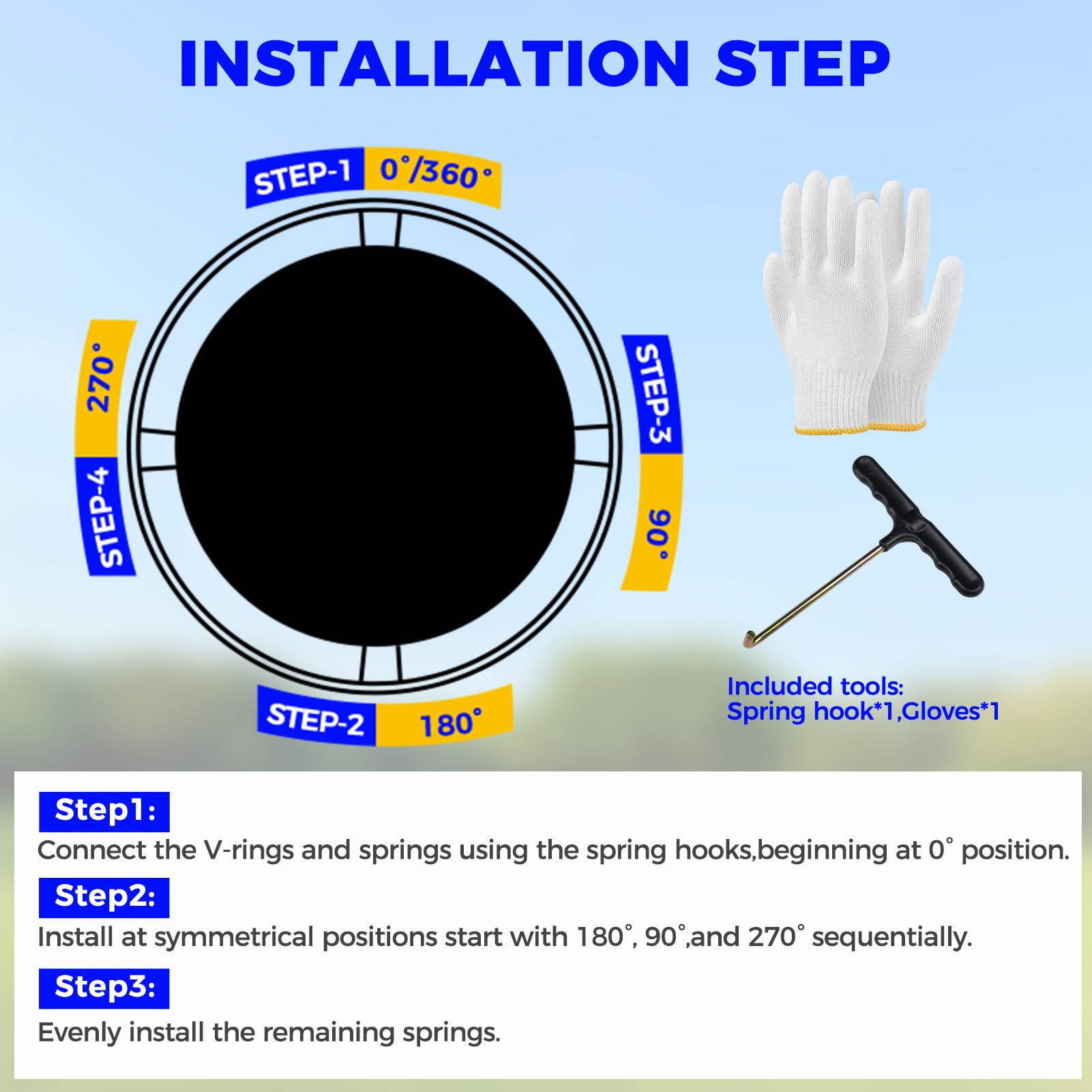 KENLOOFG installed on backyard trampoline illustrating restored jumping surface