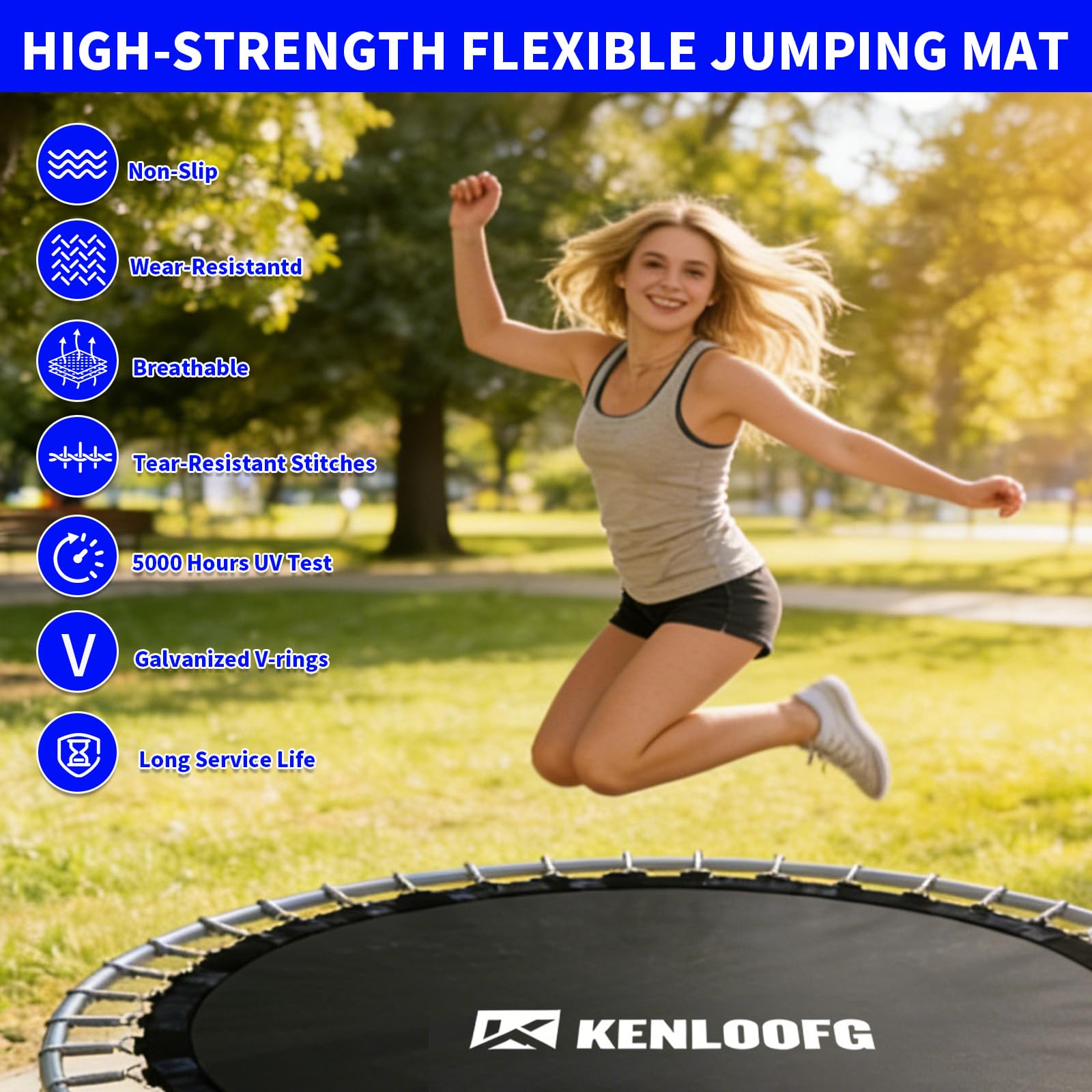KENLOOFG polypropylene mesh texture detail for durable, slip-resistant surface