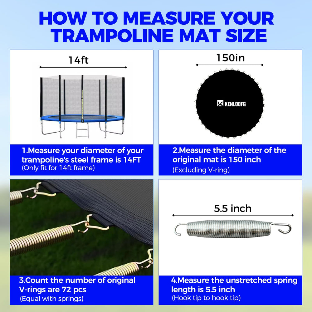 KENLOOFG top-down view showing 150 inch diameter for accurate size comparison