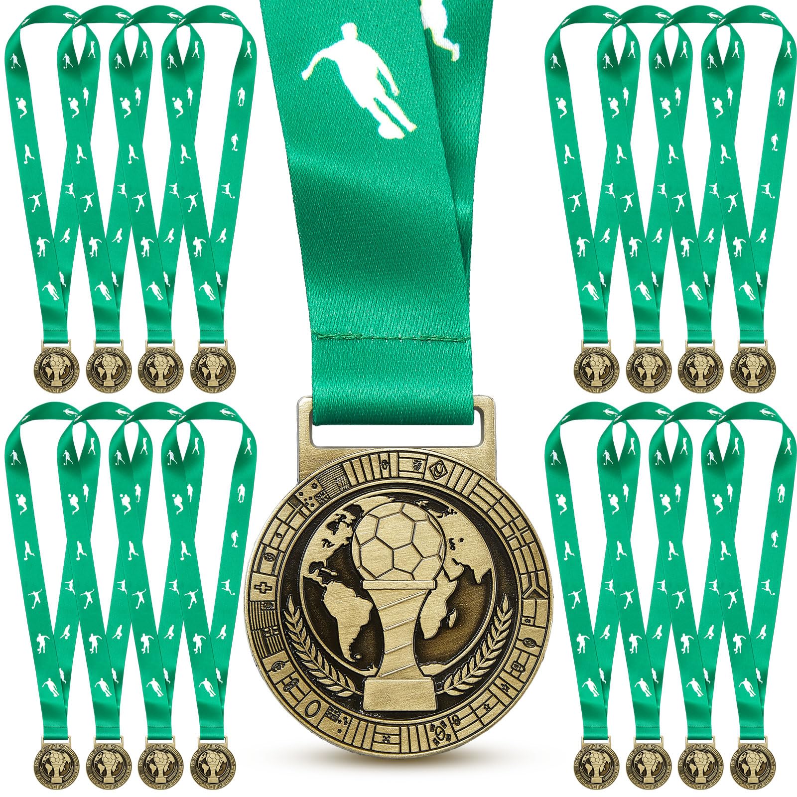Kenning front view gold medal showing detailed globe trophy relief and proud presentation