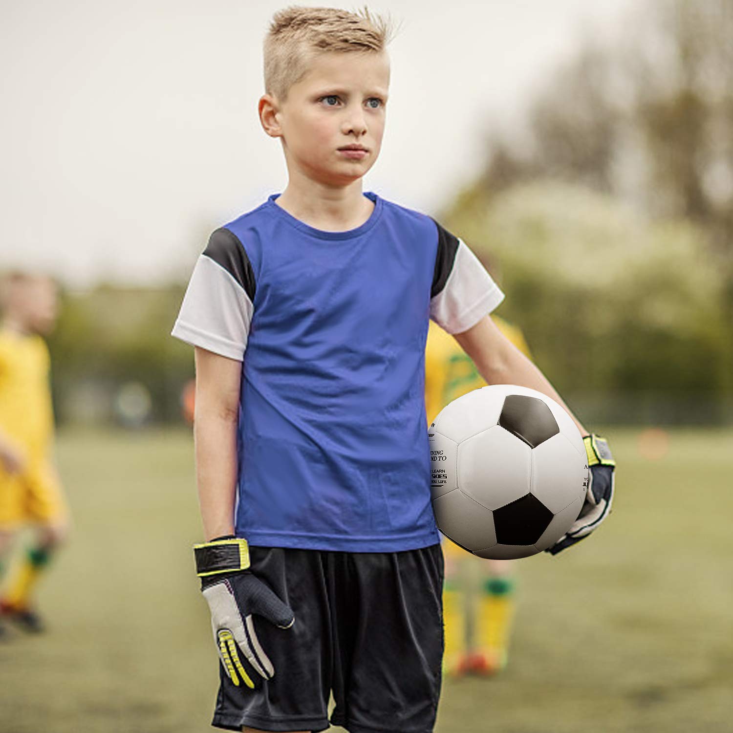 Kenon soccer ball in use with child kicking demonstrating practical training benefit