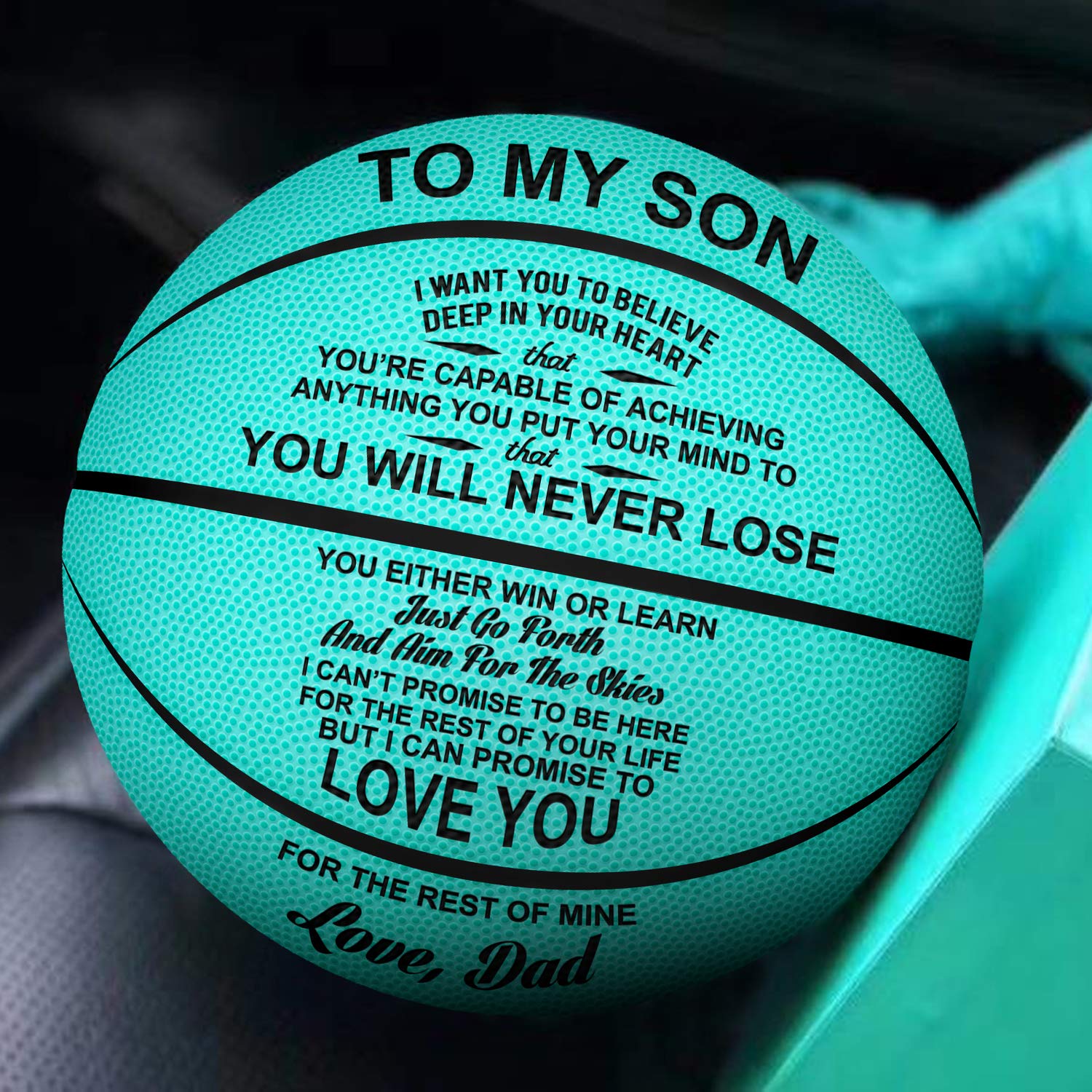Kenon basketball in driveway practice scene showing durability and family play