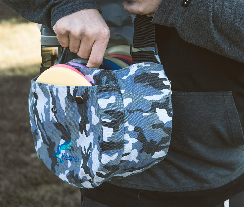 Kestrel discs inside bag showing capacity and organized transport benefit