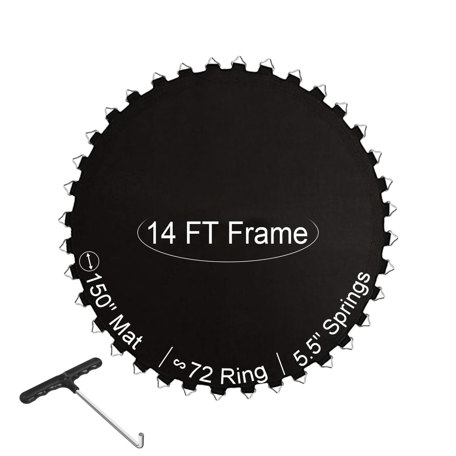 Ketofa front view of 14 ft trampoline mat showing fit and label for easy replacement