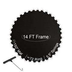 Ketofa front view of 14 ft trampoline mat showing fit and label for easy replacement