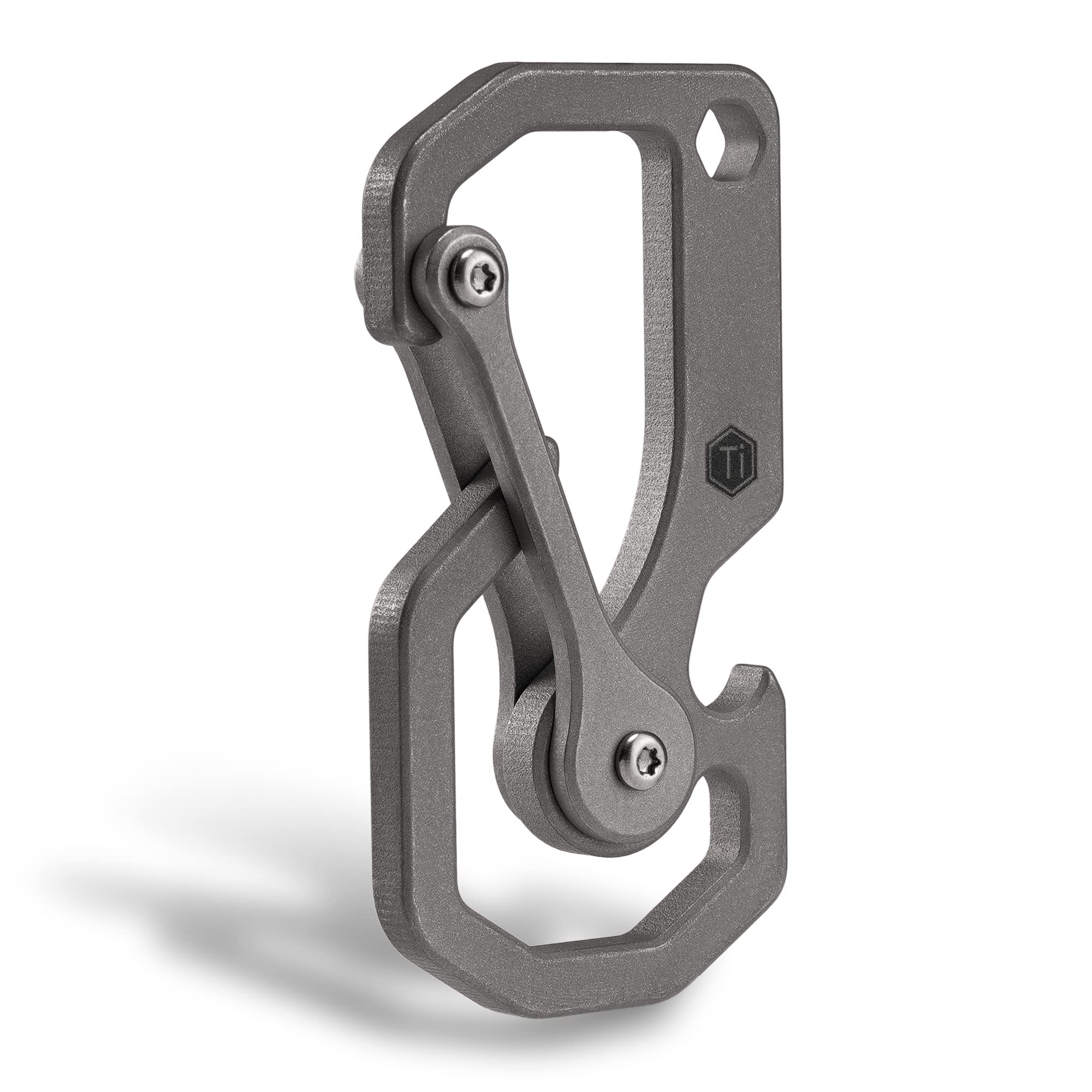 KeyUnity titanium carabiner front view showing durable design and tidy key carry