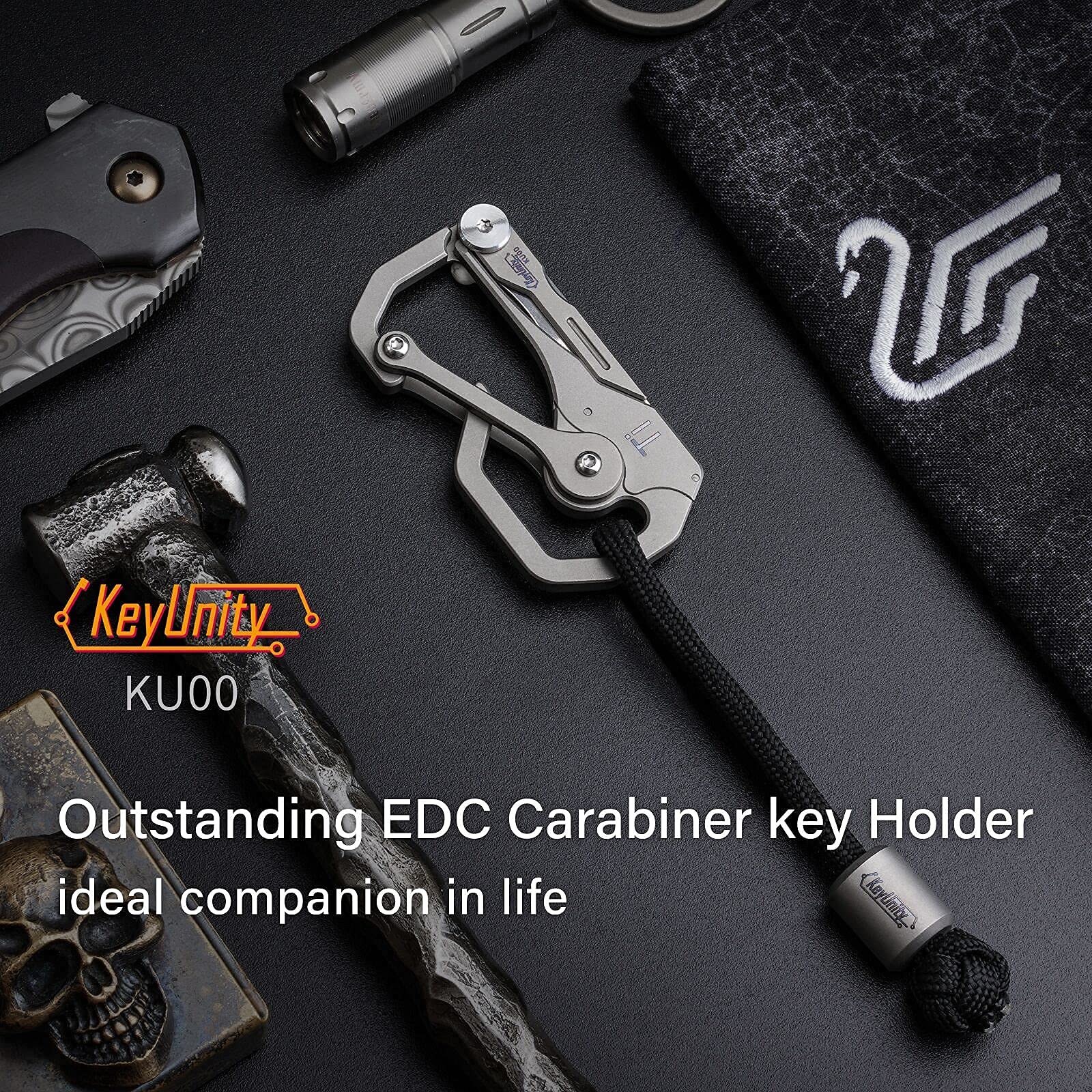 KeyUnity KU00 next to coin size comparison showing compact dimensions for EDC