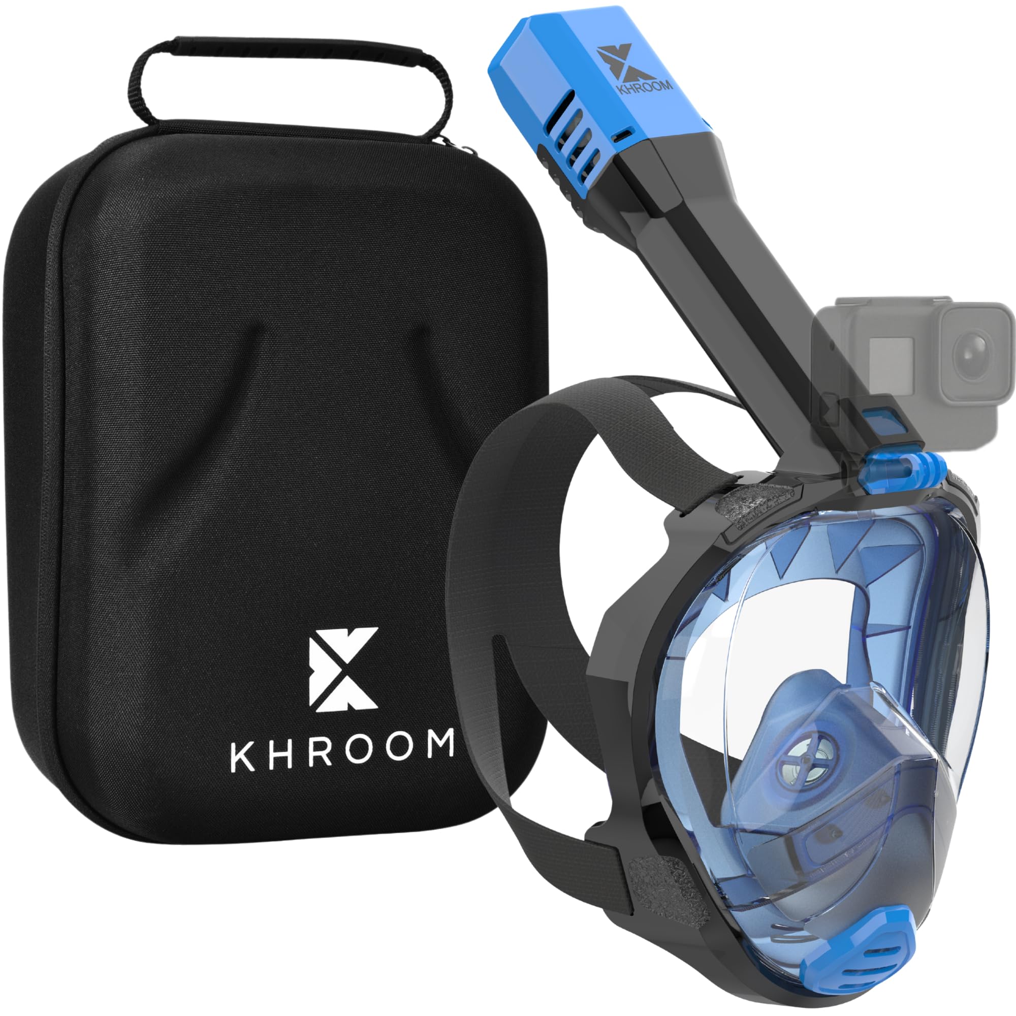 Khroom front view of full face mask showing 180° lens and mount for clear sight