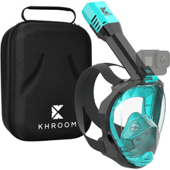 Khroom full face mask front view showing seal and snorkel, clear breathing benefit