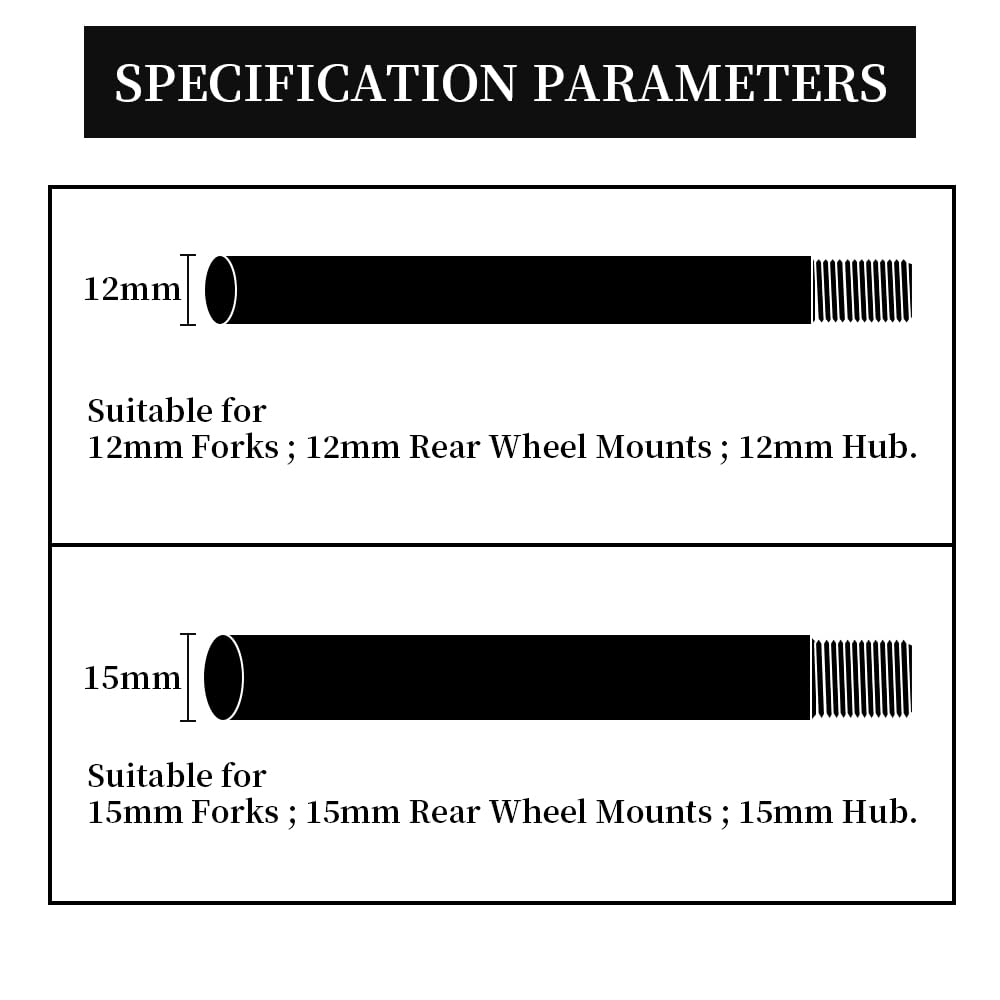 KiberAxle product packaging and spec label showing compatibility details and materials