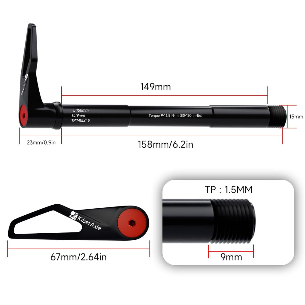 KiberAxle threaded tip detail showing precise CNC threads for secure nut engagement