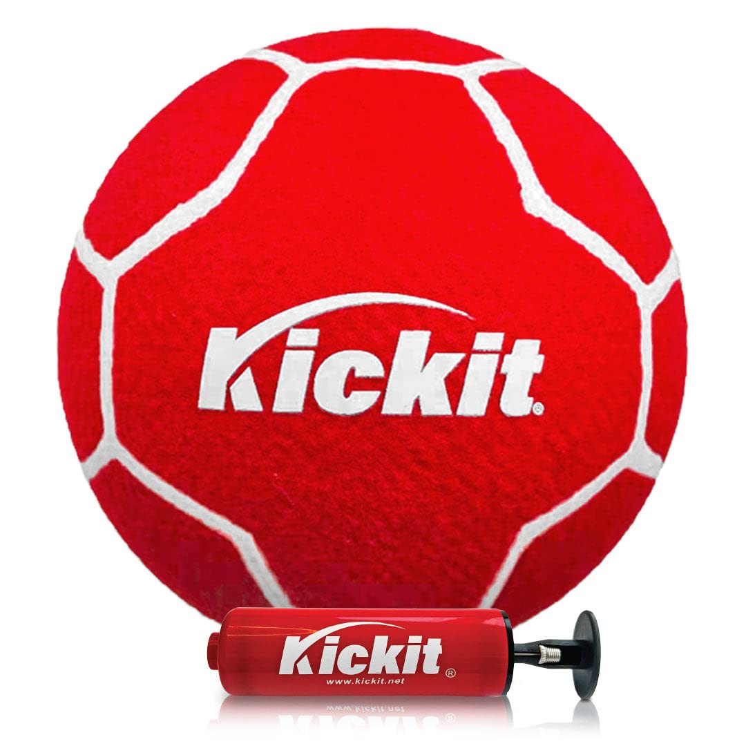 Kickit front view red size 5 ball showing full design and portability benefit