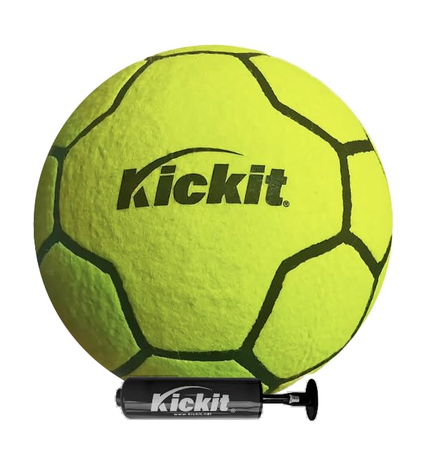 Kickit front view lime green ball showing size and portability benefit