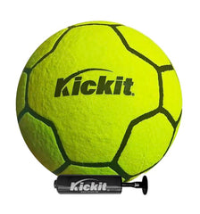 Kickit front view lime green ball showing size and portability benefit