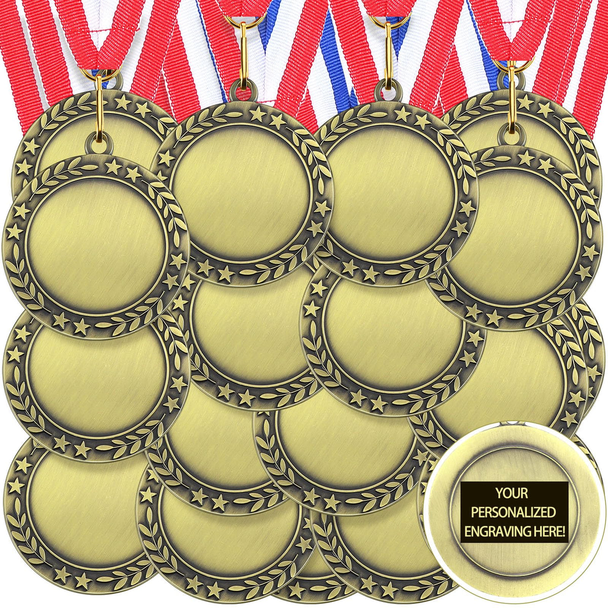 Kigeli front view of 50 medals set, clear presentation for event organizers