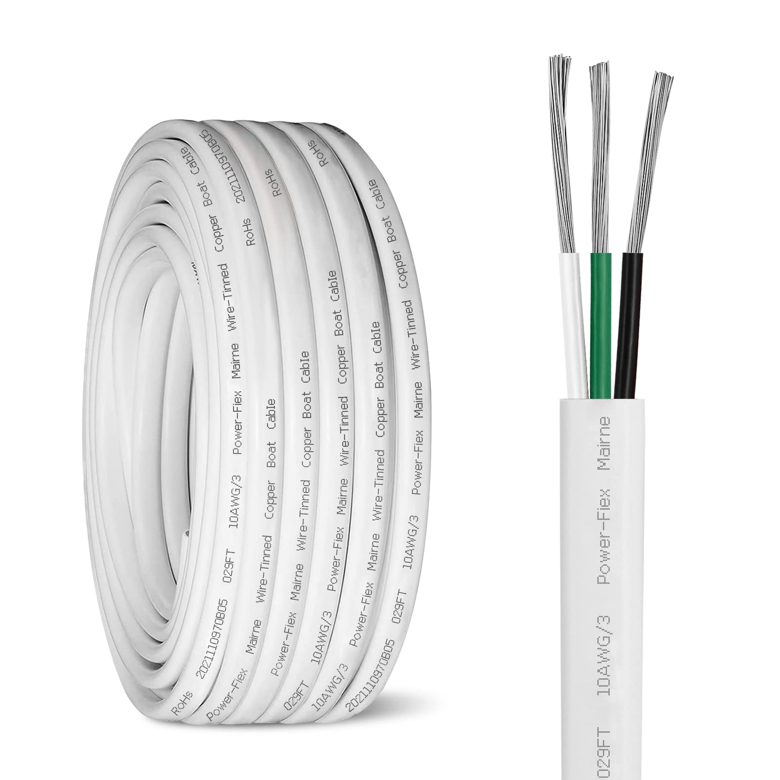 Kimbluth front packaging view showing 10/3 triplex cable and benefits