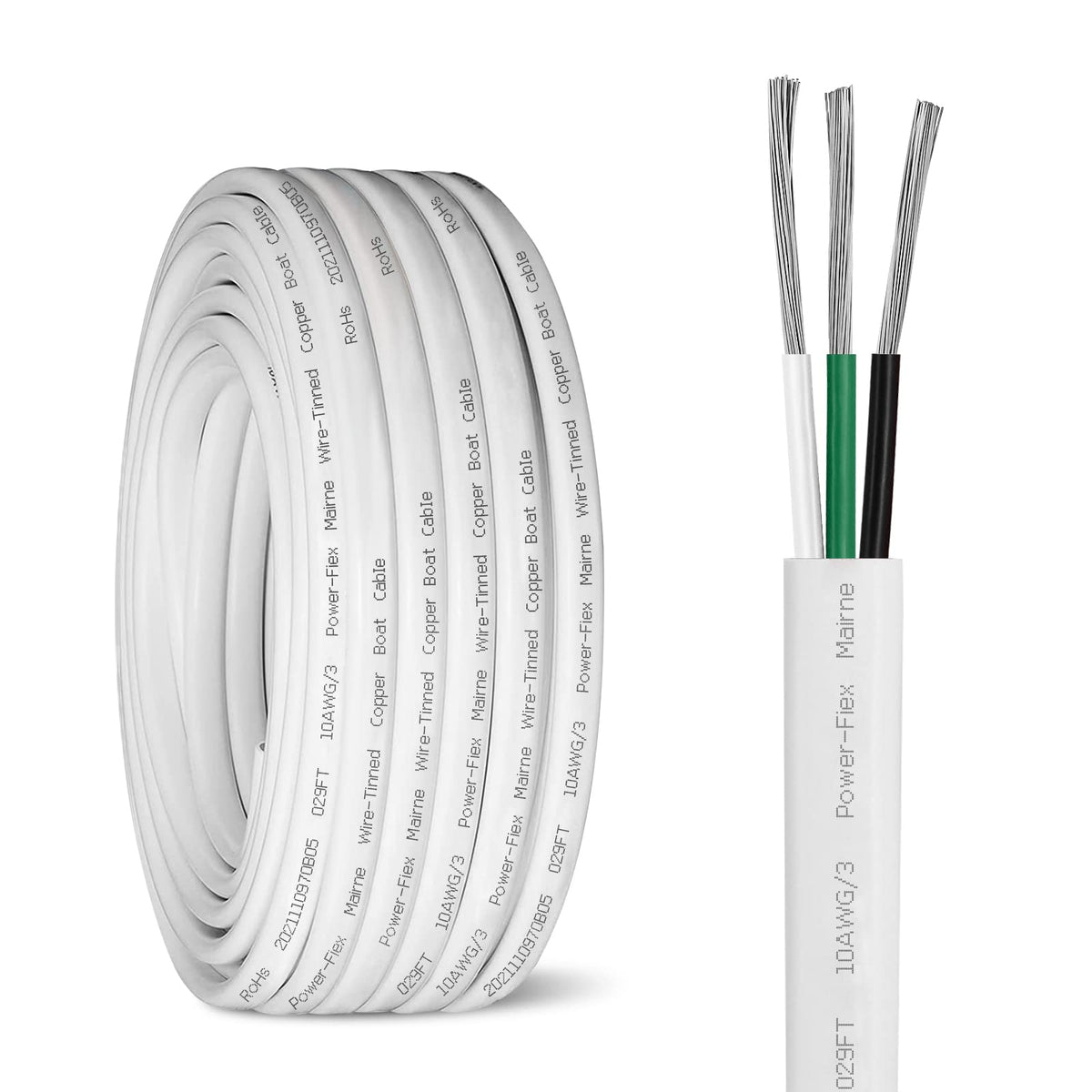 Kimbluth front packaging view showing 10/3 triplex cable and benefits