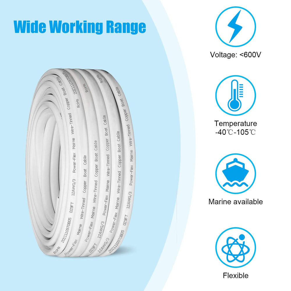 Kimbluth coiled 30ft marine triplex displaying manageable length and flexible routing benefits