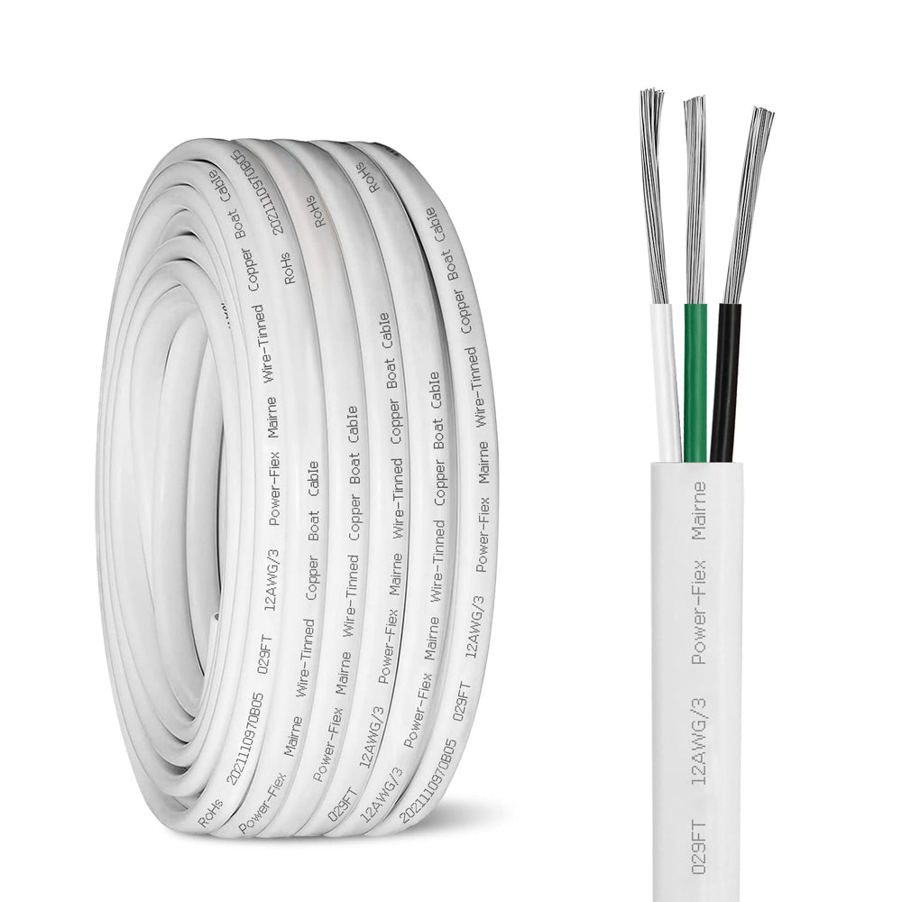 Kimbluth front packaging showing 12/3 12 gauge marine wire and clear product labeling for quick identification