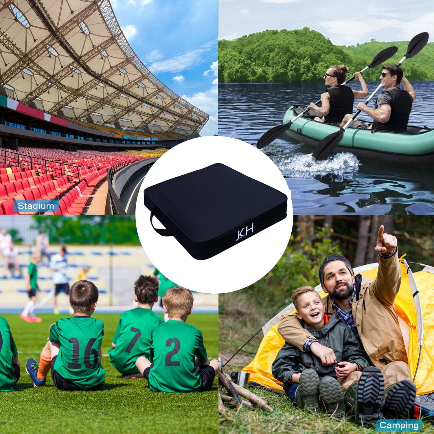 KIMI HOUSE cushion placed in kayak offering dry comfortable boating seat