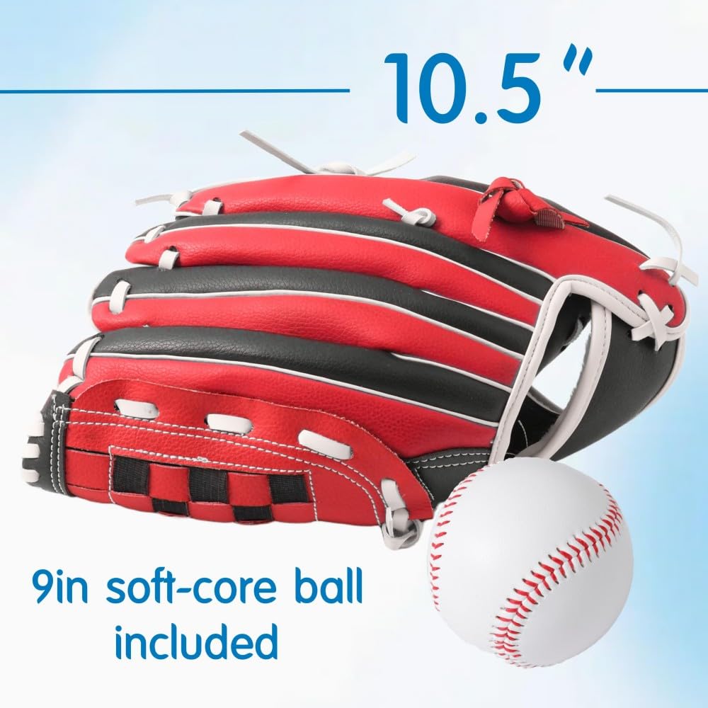 King Mills glove worn by youth player demonstrating natural left-handed throwing benefit