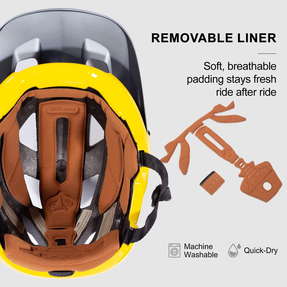 KINGBIKE helmet worn by rider on mountain trail for action recording benefit