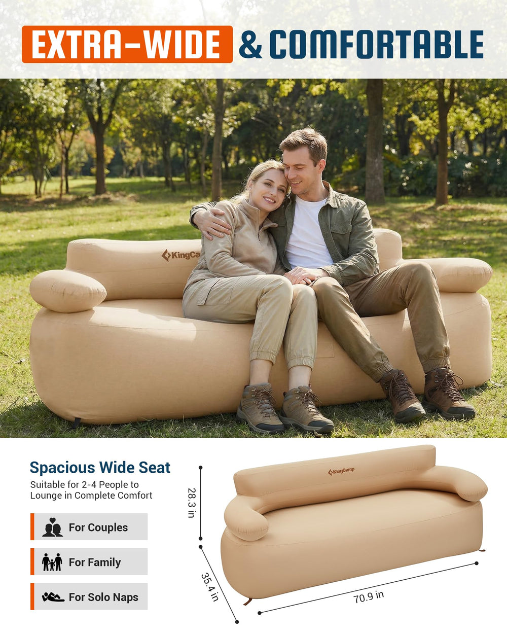 KingCamp folded sofa in carry bag showing portability and compact transport