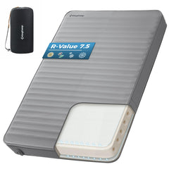 KingCamp premium double mattress front view showing full sleeping surface and color, comfortable two-person sleep