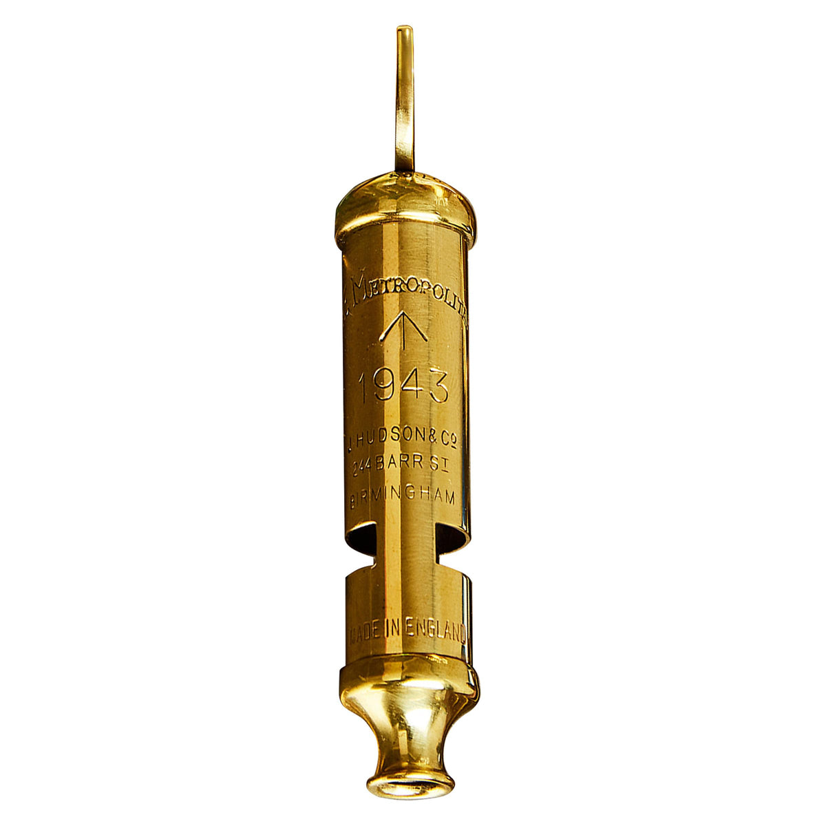 Kings County Tools front view showing brass whistle and keyring benefit: easy carry
