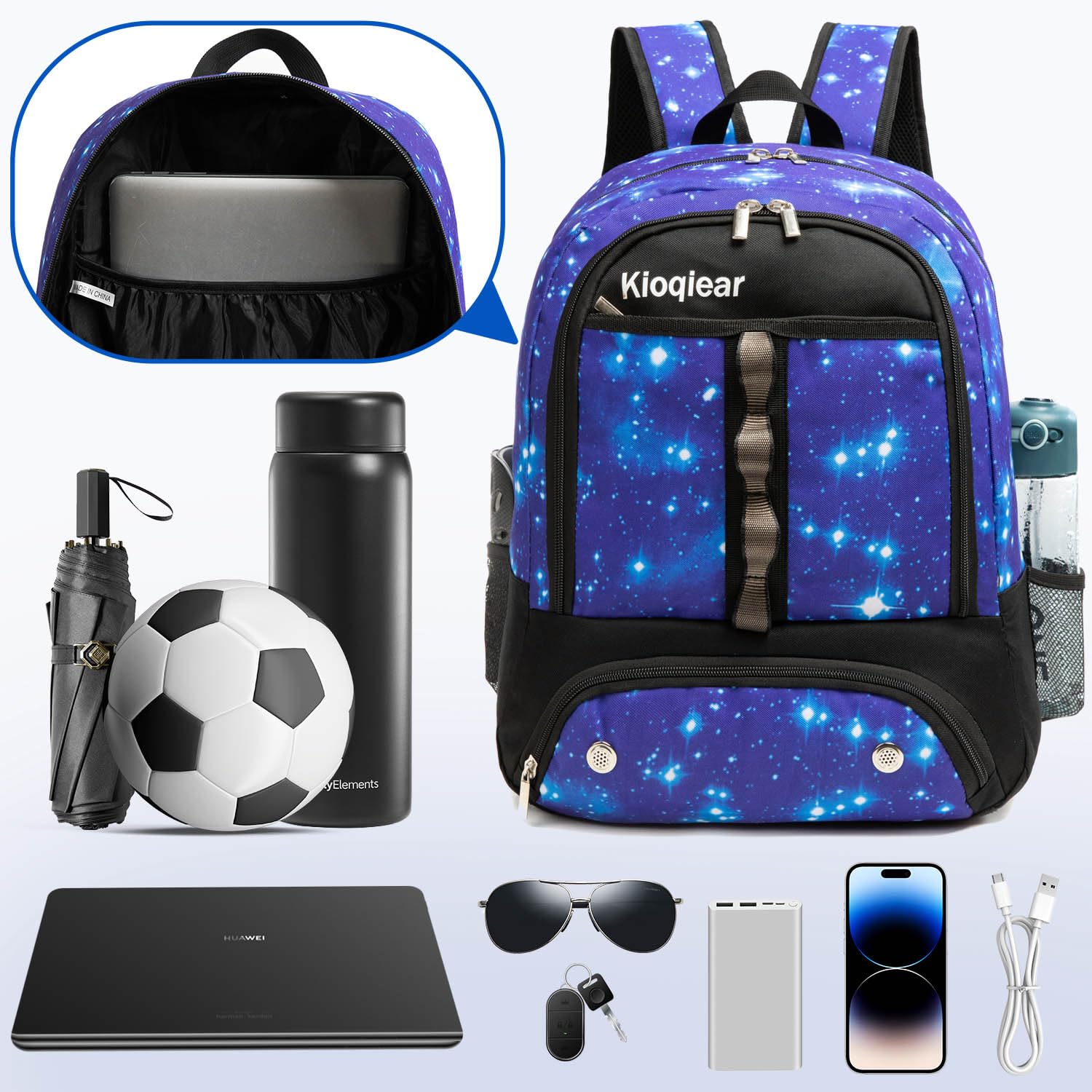 Kioqiear padded shoulder straps and breathable back for comfortable carrying