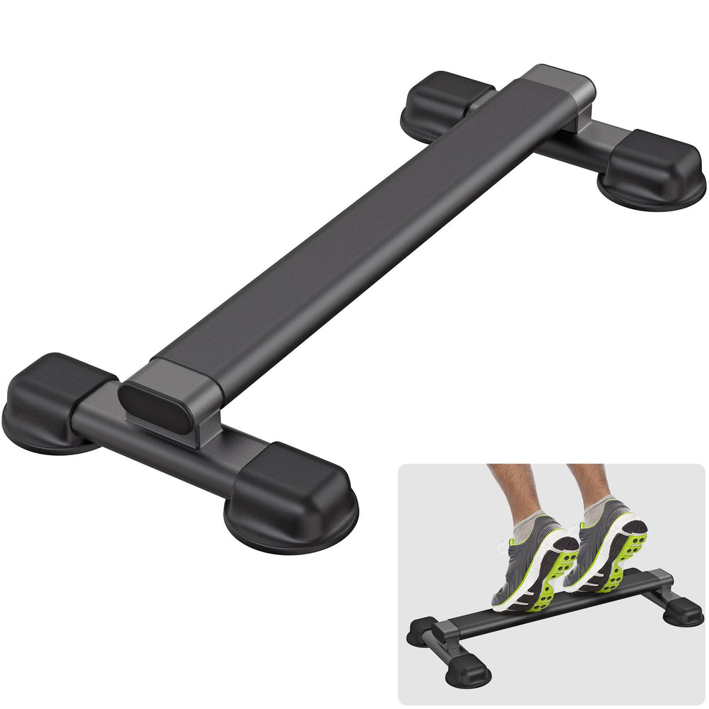 Kipika front view of calf raise bar showing stable frame and compact design for secure training