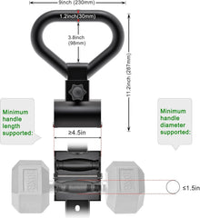 Kipika handle installed on dumbbell demonstrating secure kettlebell conversion