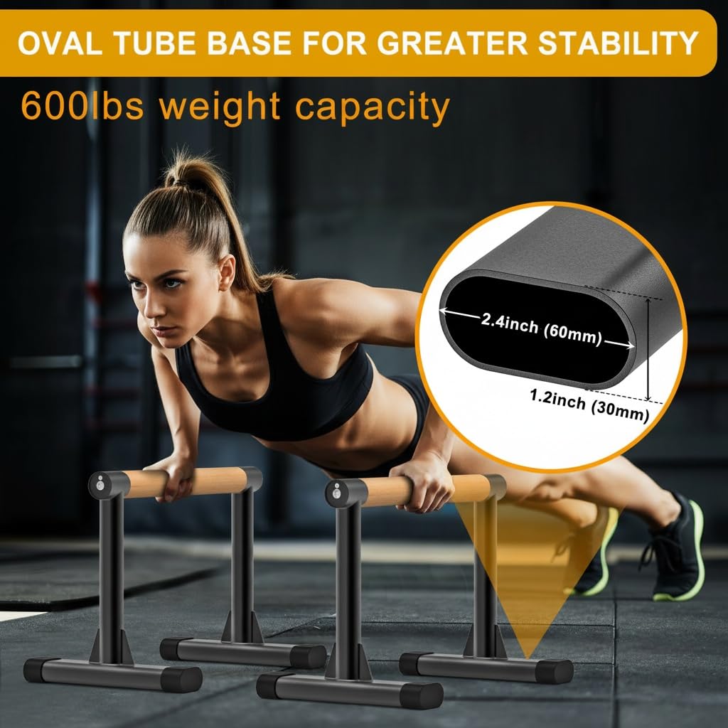Kipika bars in use for push-up variation demonstrating improved range of motion benefit